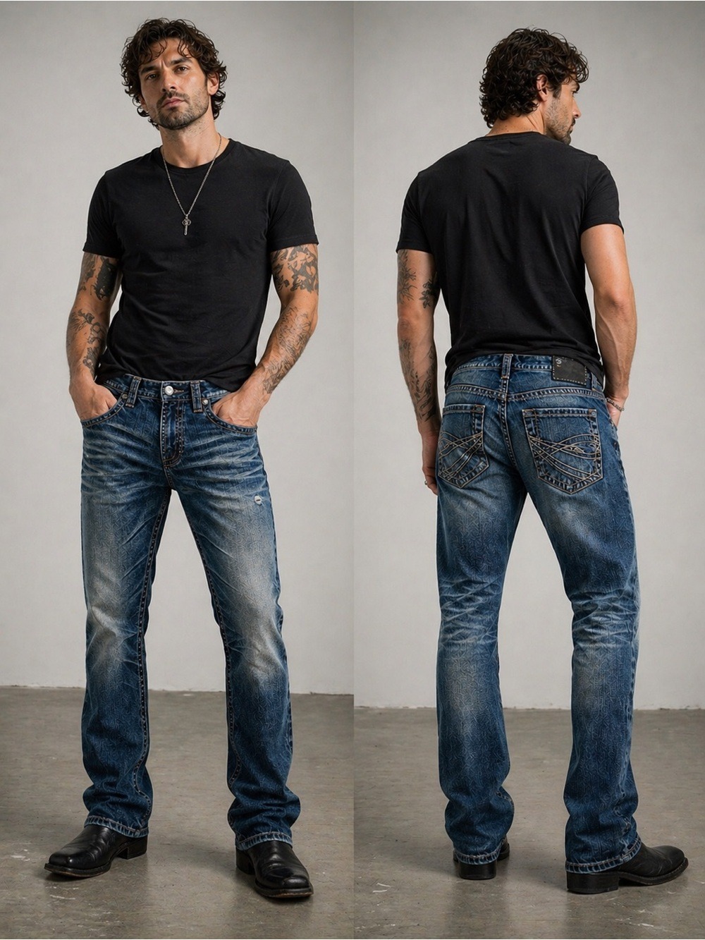 Silver jeans western men jeans Gordie straight 100% cotton distressed denim 30
